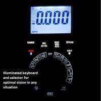 multimetro con tastiera e selettore illuminati